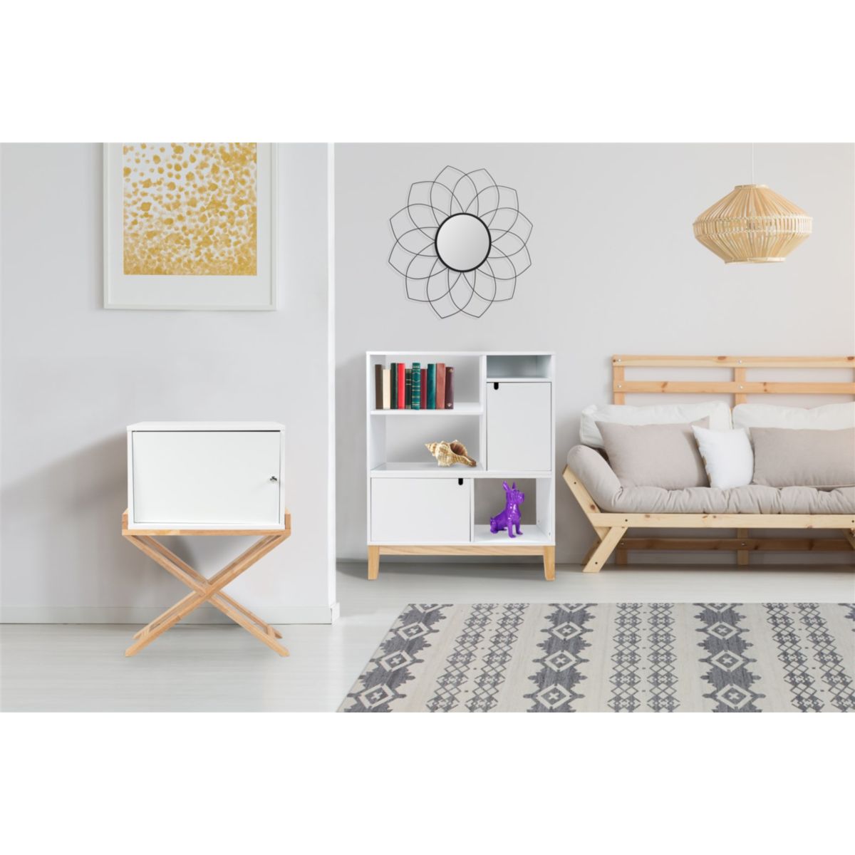 Schränkchen Valerie 110 weiss Natural Bild 4