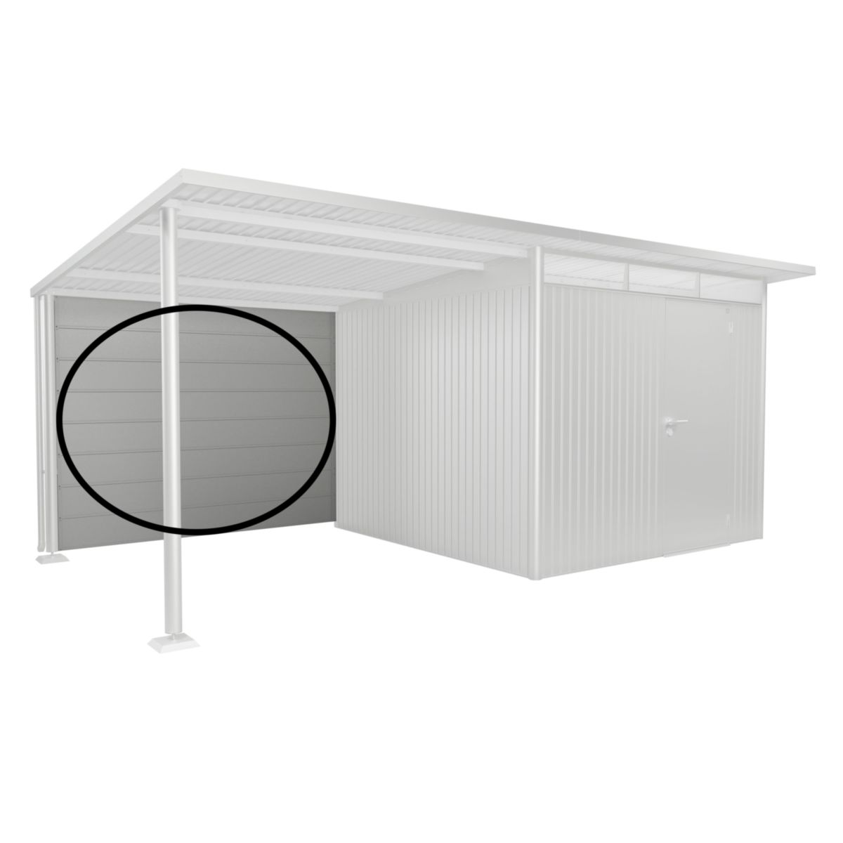 Biohort Rückwand für Seitendach GHA Gr. L silber-metallic