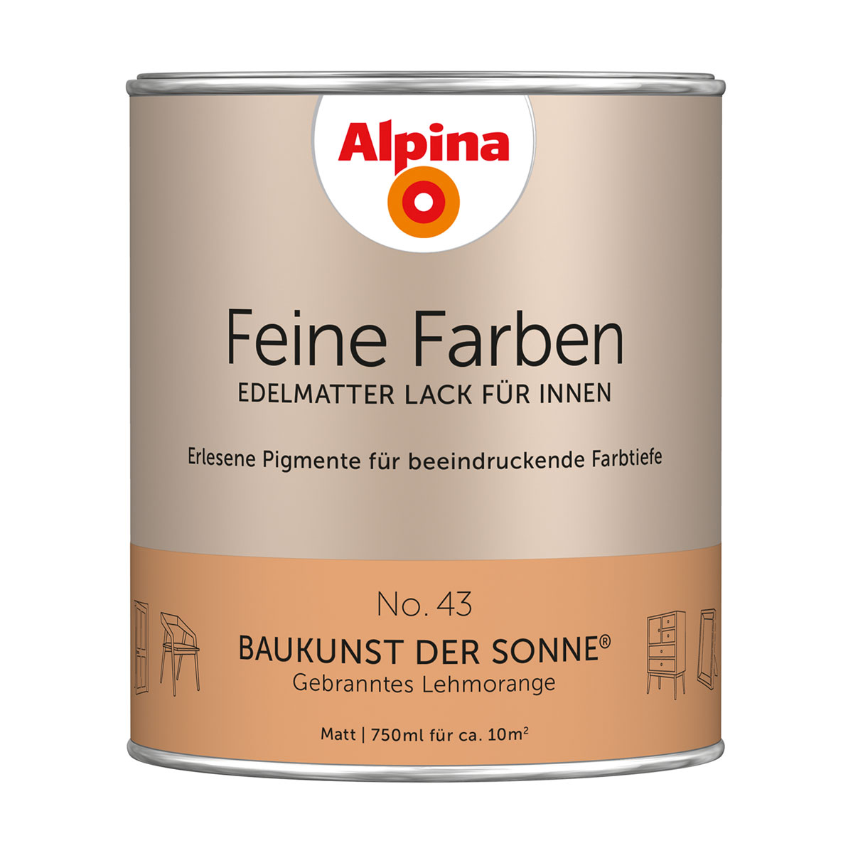 Alpina  Buntlack Feine Farben Lack No 43 Baukunst der Sonne edelmatt 750ml