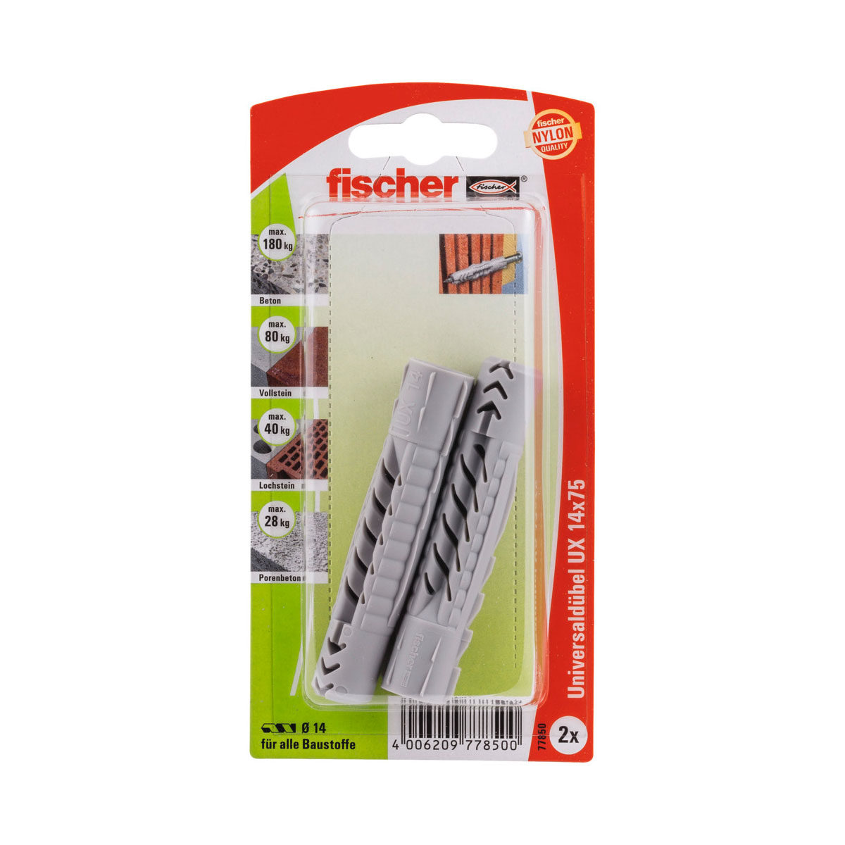 Fischer  Universaldübel UX 14 x 75 mm 2 Stück