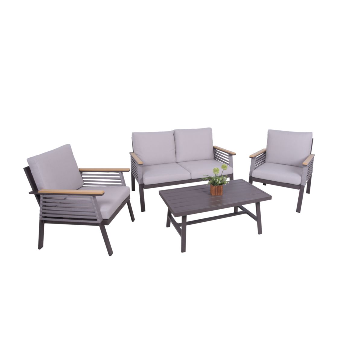 Garden Pleasure Lounge-Gruppe DENIA Aluminium, Non-Wood, Seilbespannung