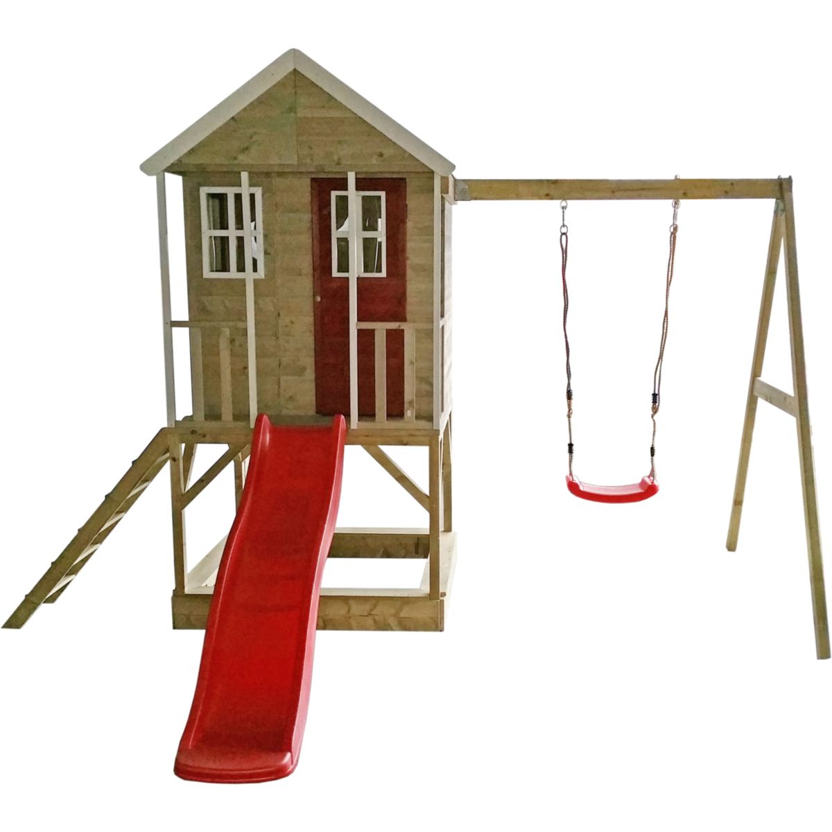 Wendi Toys Spielhaus Alpaka inkl. Sandkasten, Rutsche und Schaukel 290x350x242 cm