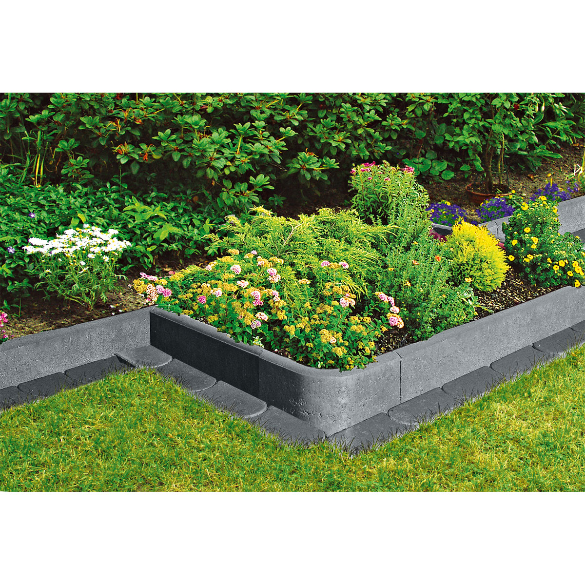 Lusit  Rasenbord Anthrazit mit Nut und Feder Bild 2