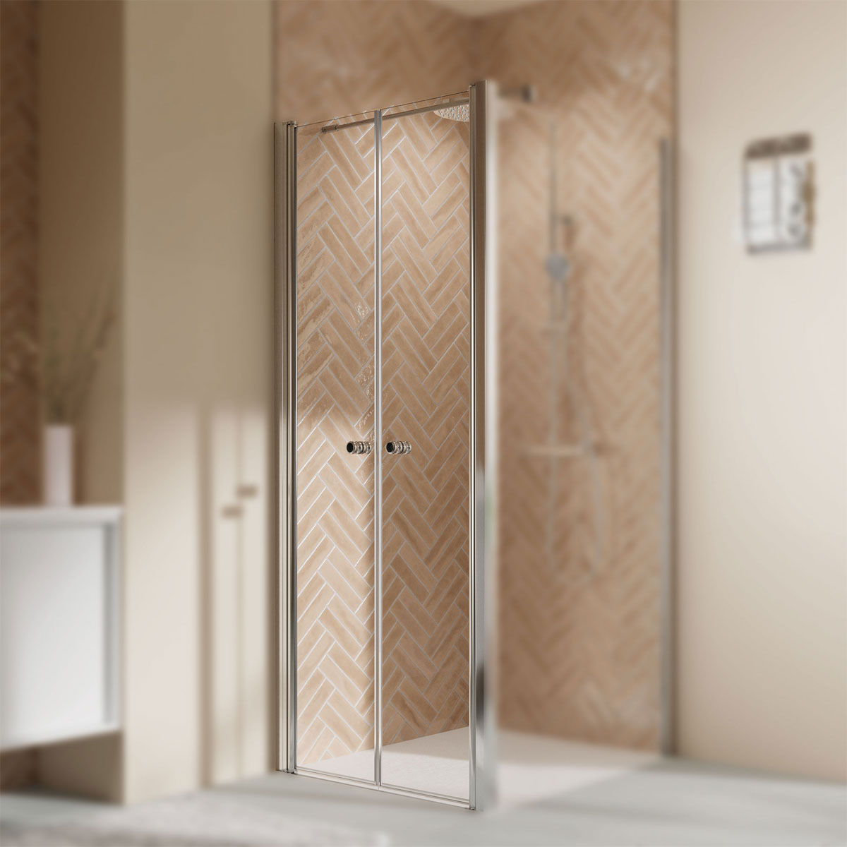 Breuer  QUICK72 Elana 2.0 Pendeltür für Seitenwand Alu silber matt Klarglas 1000 mm Bild 3