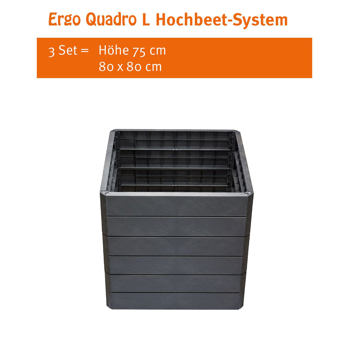 Garantia Hochbeet-System Ergo Quadro Größe L grau Bild 3