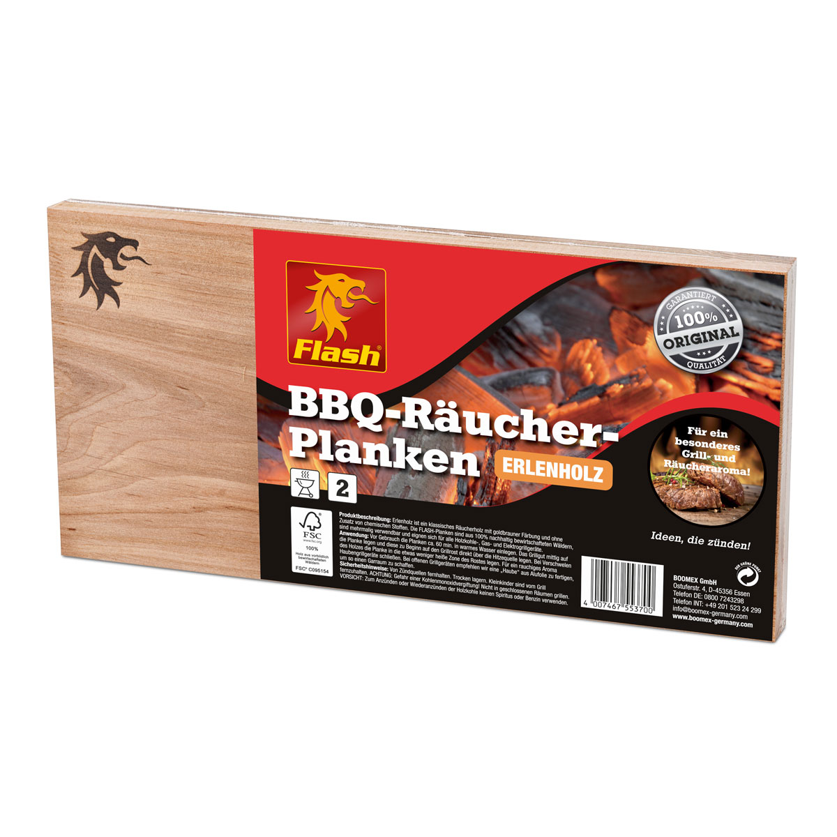 Flash Räucher-Planken Erle 2 Stück