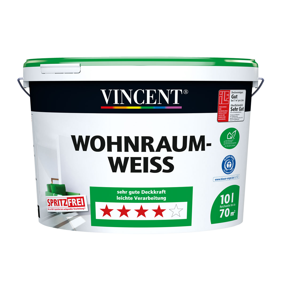 Vincent Wohnraumweiß matt 10 L