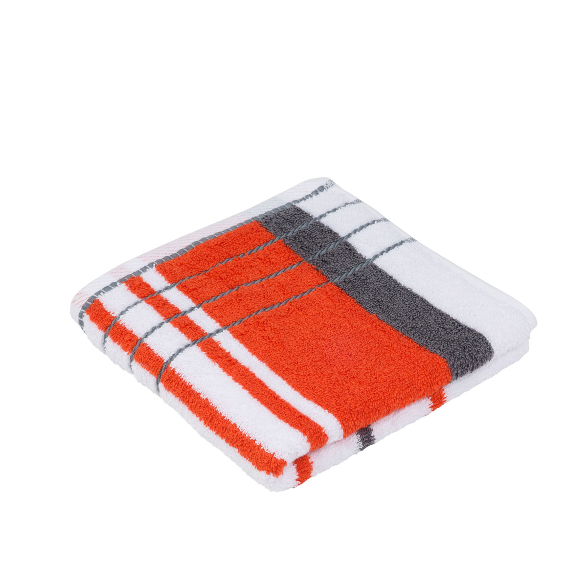Handtuch Berlin Streifen 50 x 100 orange/ anthrazit Bild 2