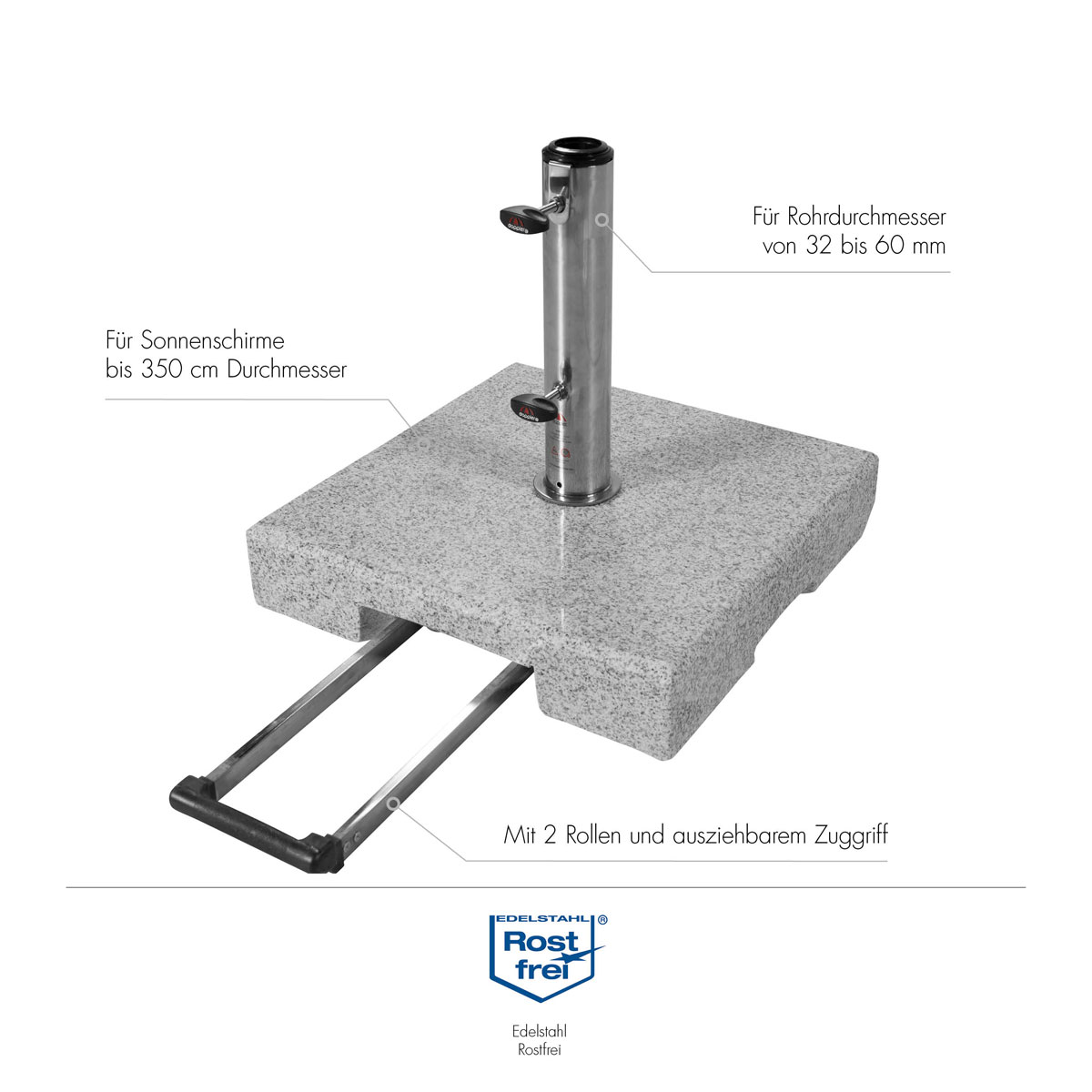 Doppler Granitsockel Active Trolley 40 kg mit Rollen Bild 7