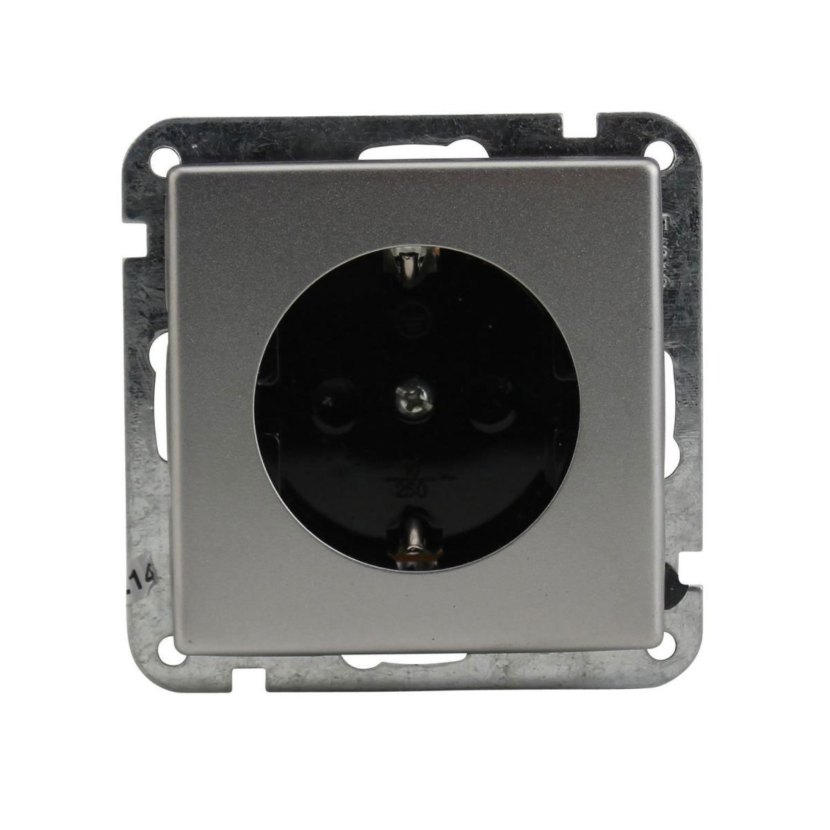 Steckdose mit Kindersicherung Imola Edelstahl Serie 305