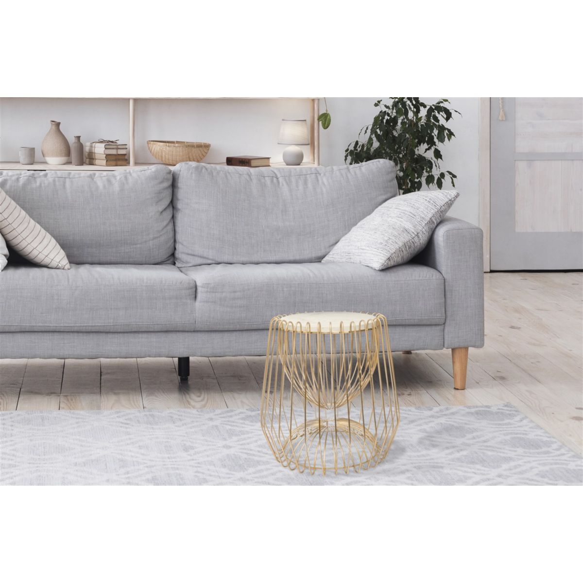 Beistelltisch Malibu 225 weiss messing Bild 2