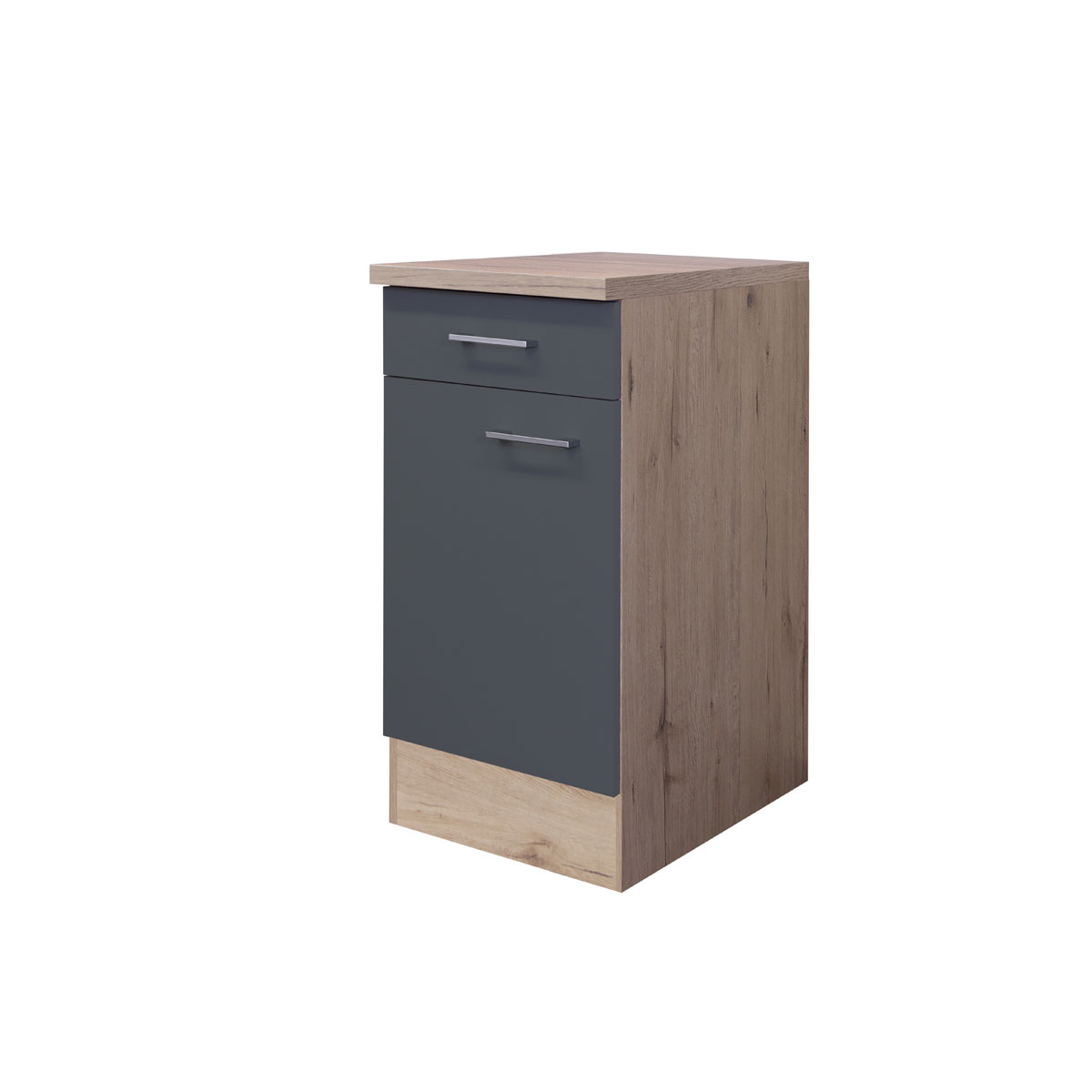 Flex-Well Küchenunterschrank „Tiago", 40x85x60 cm, basaltgrau/San Remo Eiche