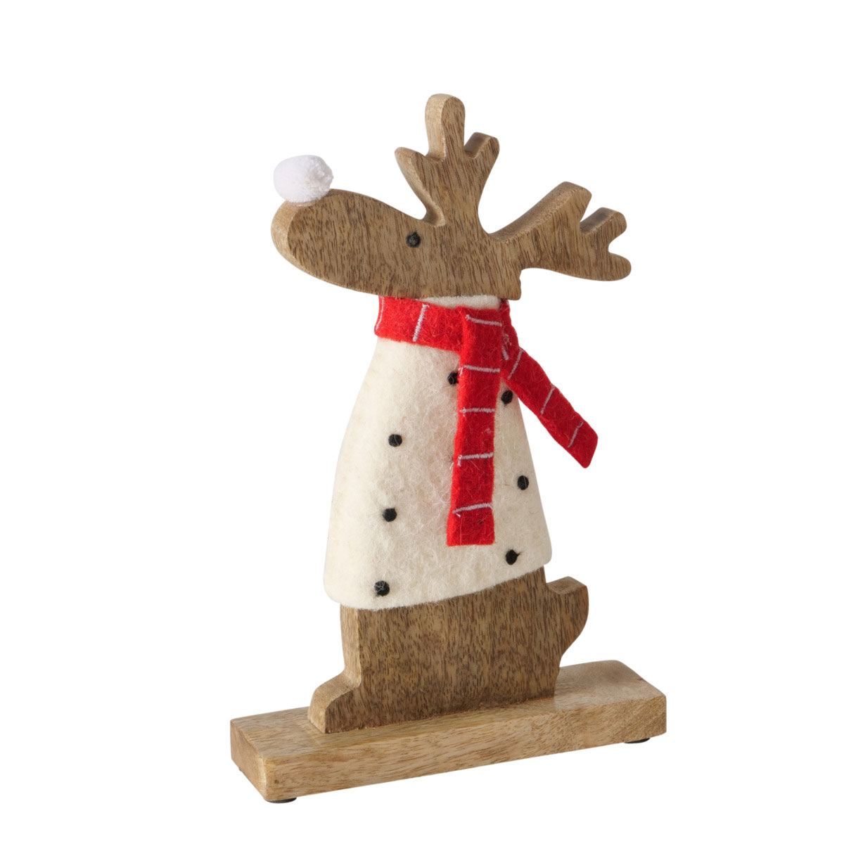 Figur Irschel sortiert Hirsch 15 x 4,5 x 25 cm cremeweiß rot Textil Holz Bild 9