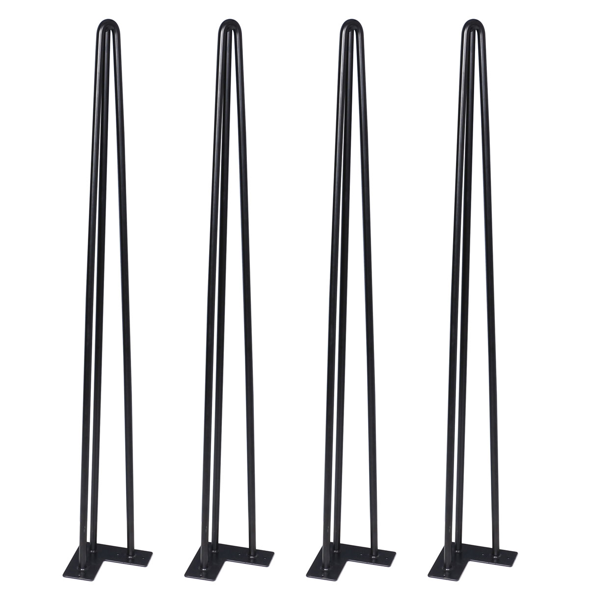 HappyHome Tischbeine 4er-Set Schwarz Stahl H:86 Bild 1