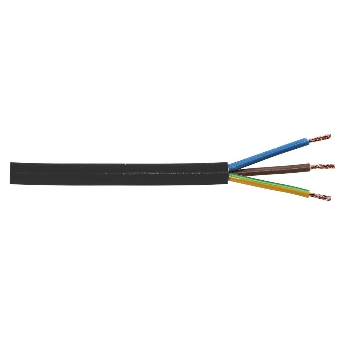 Schlauchleitung H05VV-F 3G 1,5 schwarz 20 m
