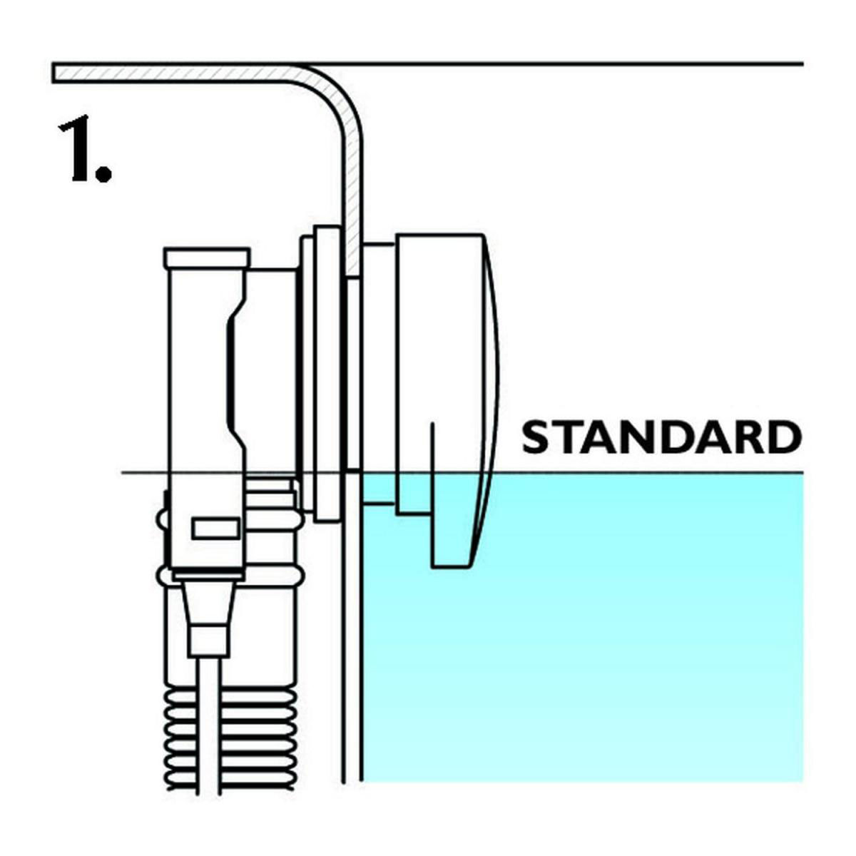 Ottofond Ab- u Überlaufgarnitur chrom mit Exenter für höheren Wasserstand Bild 3