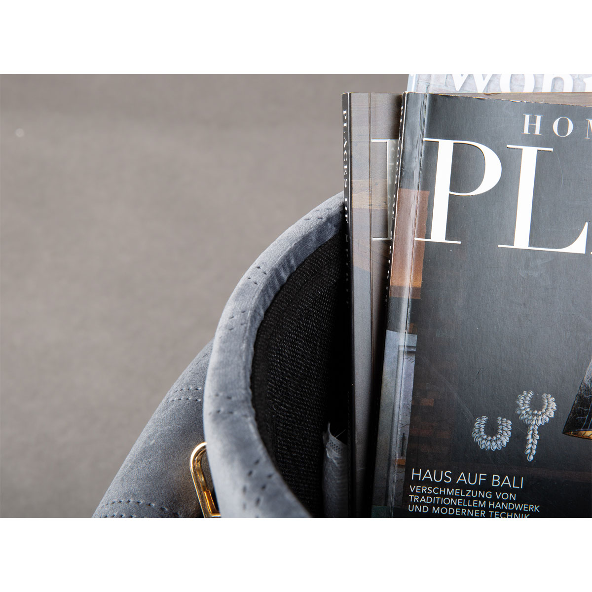 Inter Link Hocker „Nevis“, Samt hellgrau Bild 5