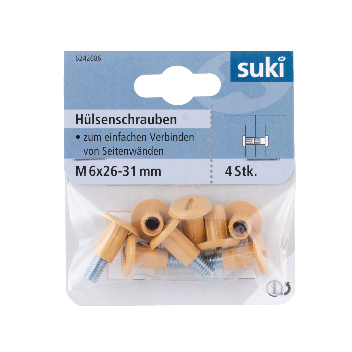 Suki Hülsenschraube Senkkopf 26-31 mm buche 4 Stück Bild 1