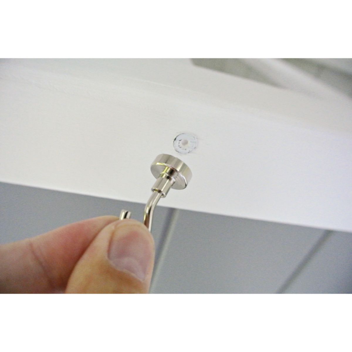 Suki Topfmagnet Neodym mit Schraubhaken M5 Ø 25 x 40 mm, silber Bild 6