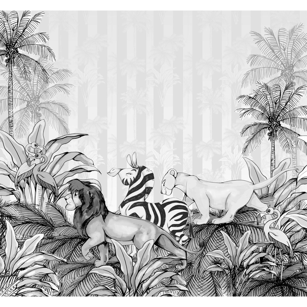 Komar  Vlies Fototapete Lion King Monochrome 300x280 cm Bild 2