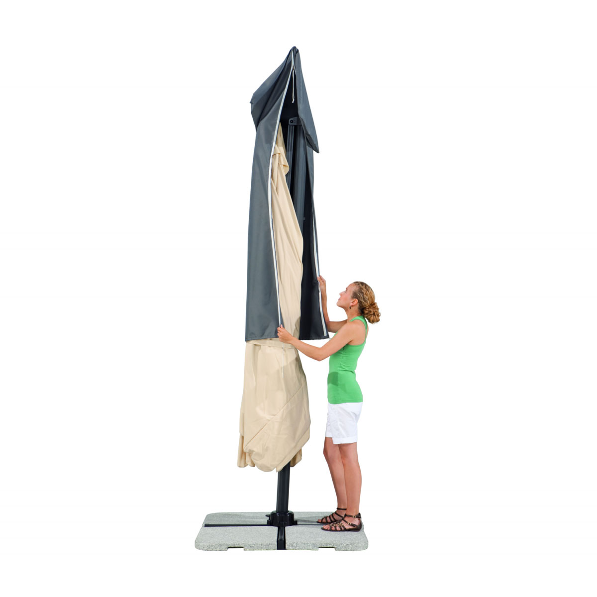 Schneider Schirme Ampelschirm Rhodos ca 300 x 300 cm Natur Bild 6