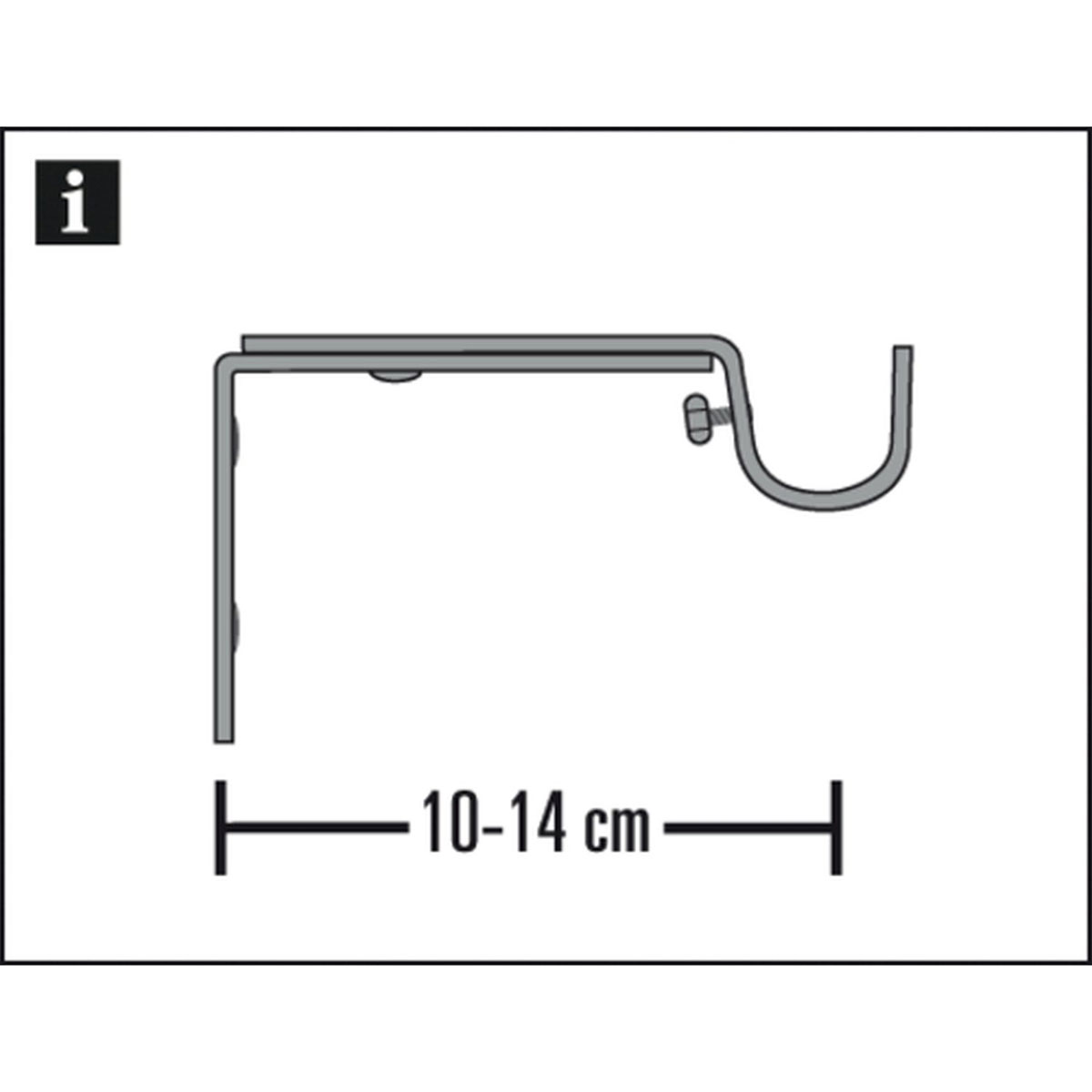 Gardinia Träger ausziehbar für Durchmesser 16 mm 10-14 cm schwarz-matt Bild 3