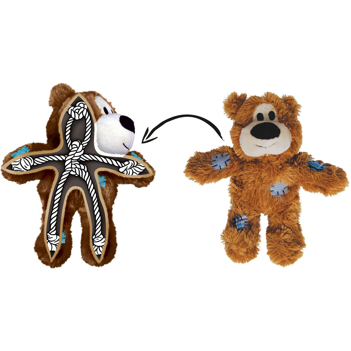 KONG Hundespielzeug Wild Knots Bears 28 cm mit Squeaker farblich sortiert Bild 2