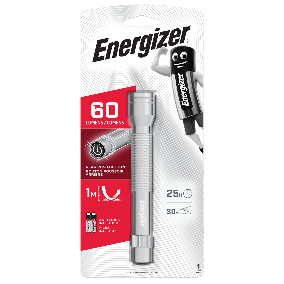 Energizer LED-Taschenlampe silber