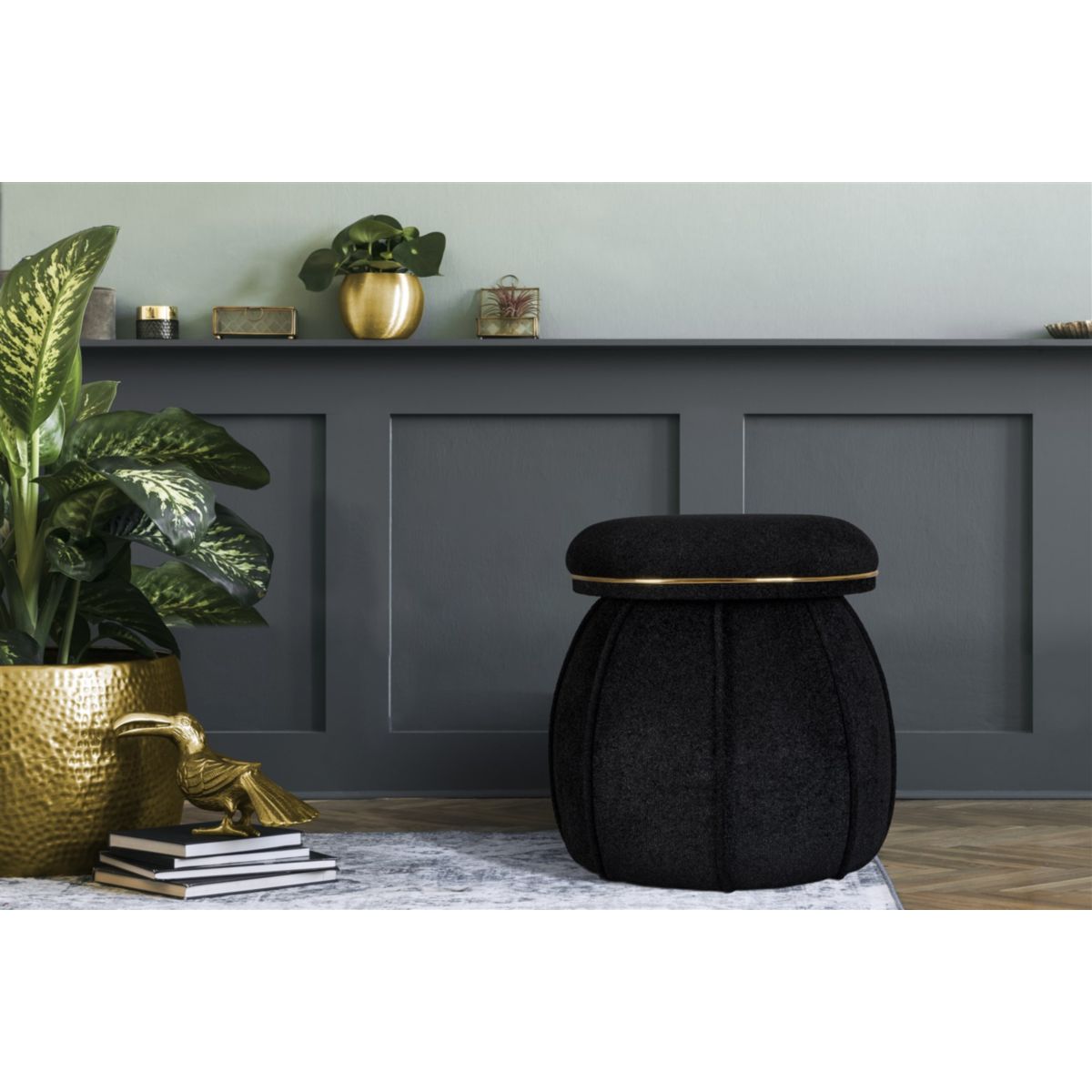 Hocker Corin 135 schwarz gold Bild 3