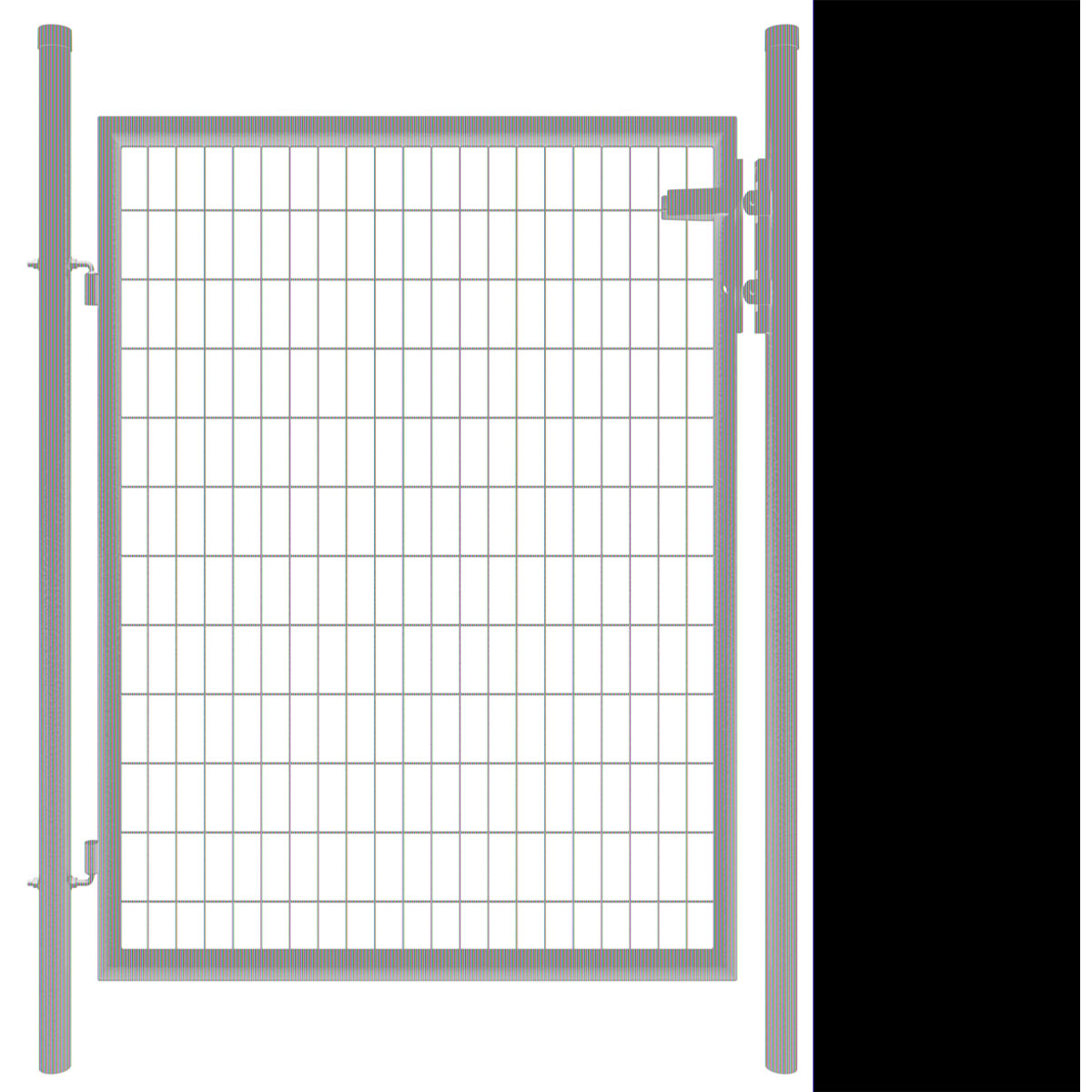 TETZNER & JENTZSCH Einzeltor „STRONG“, Grün, 1250x1200 mm, inklusive Pfosten + Beschlägen