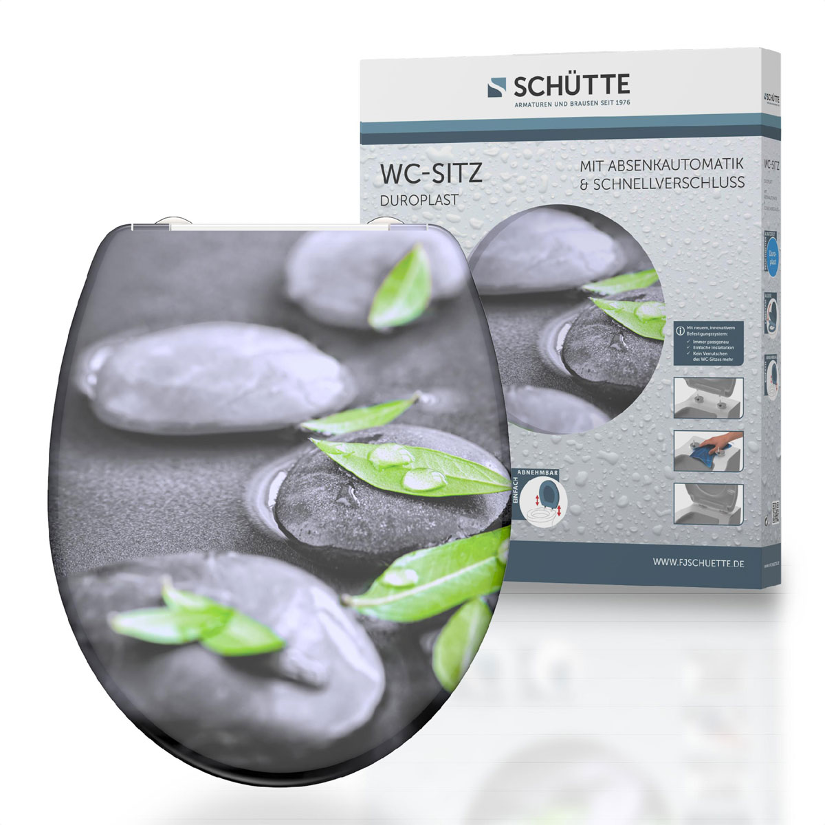 Schütte Duroplast WC-Sitz STONE mit Absenkautomatik und Schnellverschluss