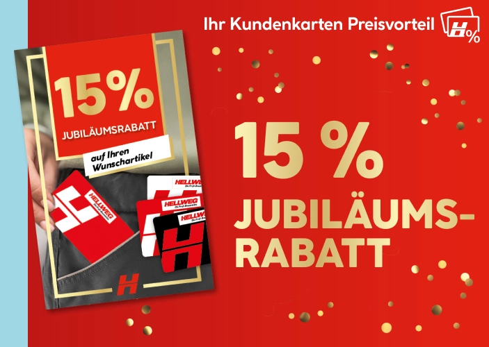 15 Prozent Jubiläumsrabatt