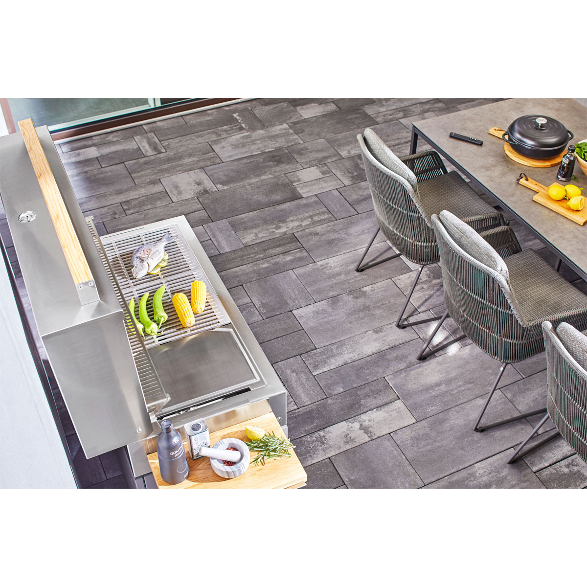 Lusit  Gestaltungspflaster Caleta rhodium-melange 4 Formate Bild 2