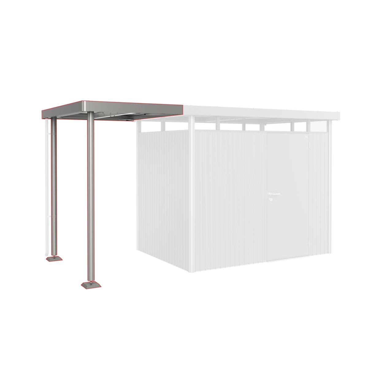 Biohort SEITENDACH GHH H2 Gr. S quarzgrau-metallic