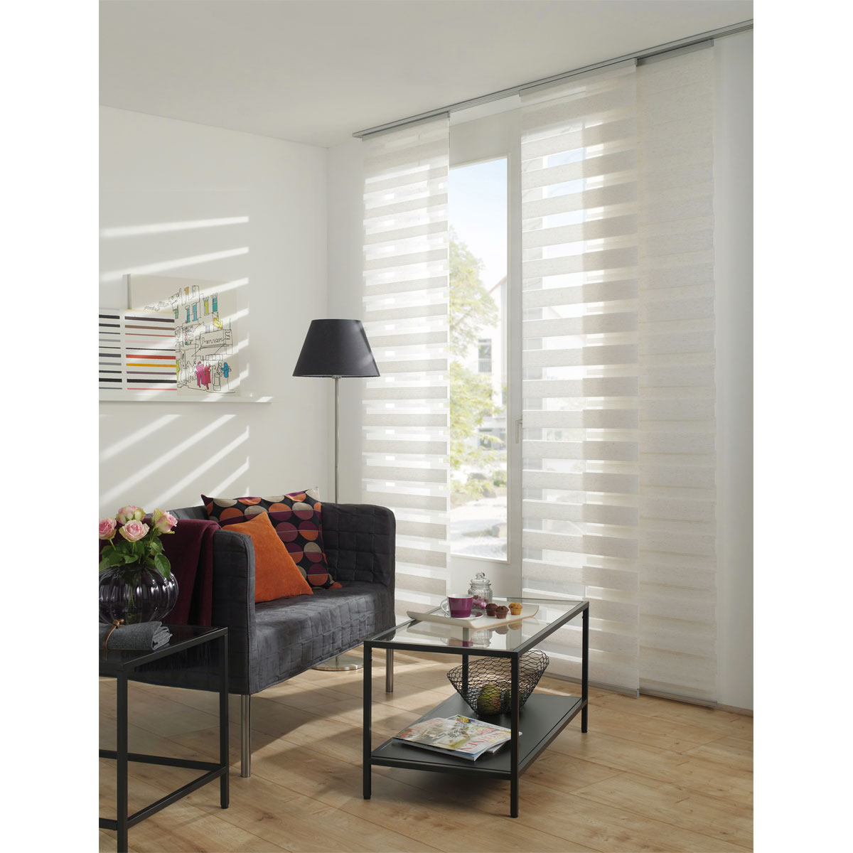 Gardinia Flächenvorhang Day+Night 60 x 245 cm whitemelange Bild 4