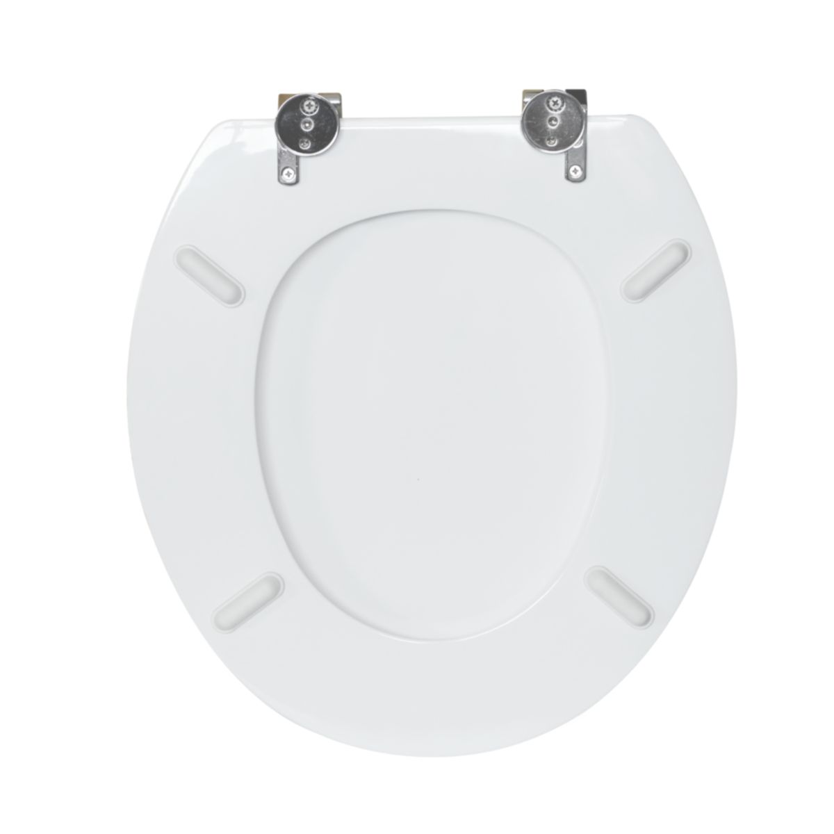 Valblue WC-Sitz Brenta weiss, MDF-Holzkern, Absenkautomatik, Metallsch. verchromt Bild 4