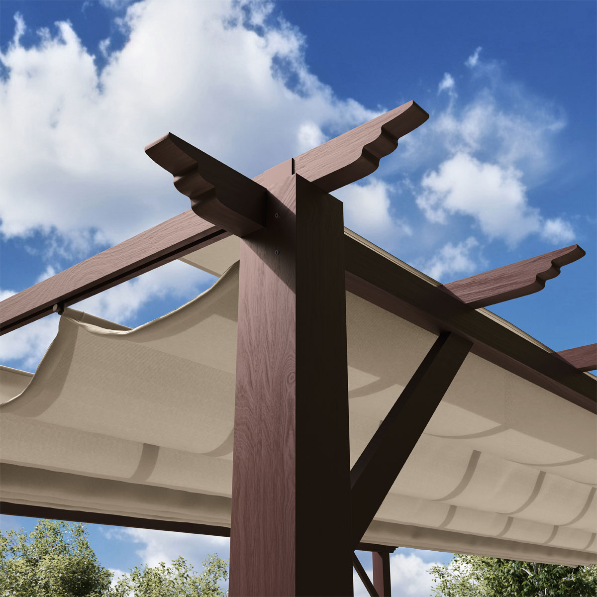 Paragon Outdoor Outdoor Pergola Florida 1116 350x505x236cm Dunkelbraun Bild 5