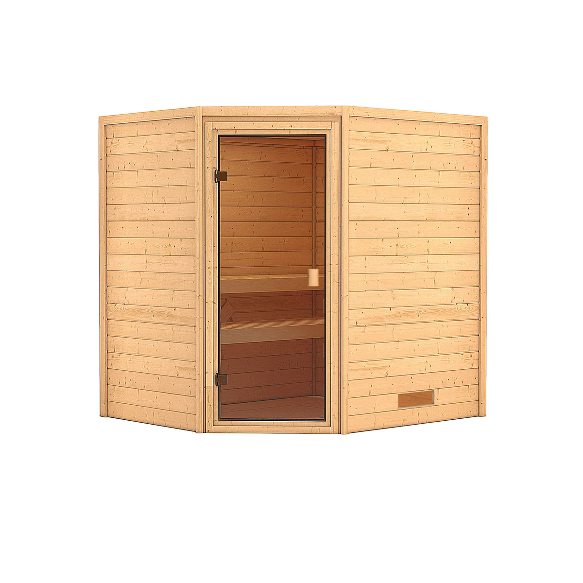 Karibu Sauna Elea naturbelassen ohne Ofen ohne Dachkranz Bild 3