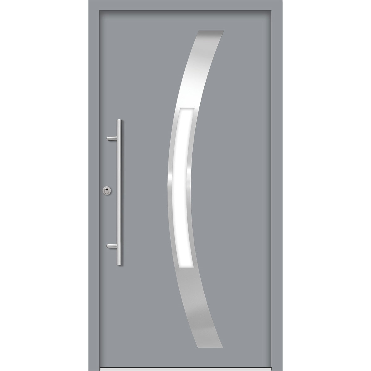 SplenDoor  Premium-Haustür Passivedoor Goeteborg RC2 energiesparend einbruchsicher grau 110 x 210 cm links