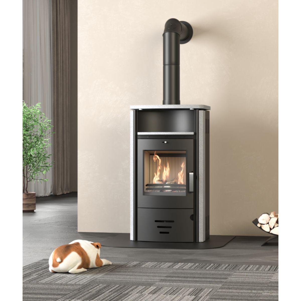 Kaminofen Stockholm 4.0 6,5kW GranitAnschl. oben 150mm Bild 7