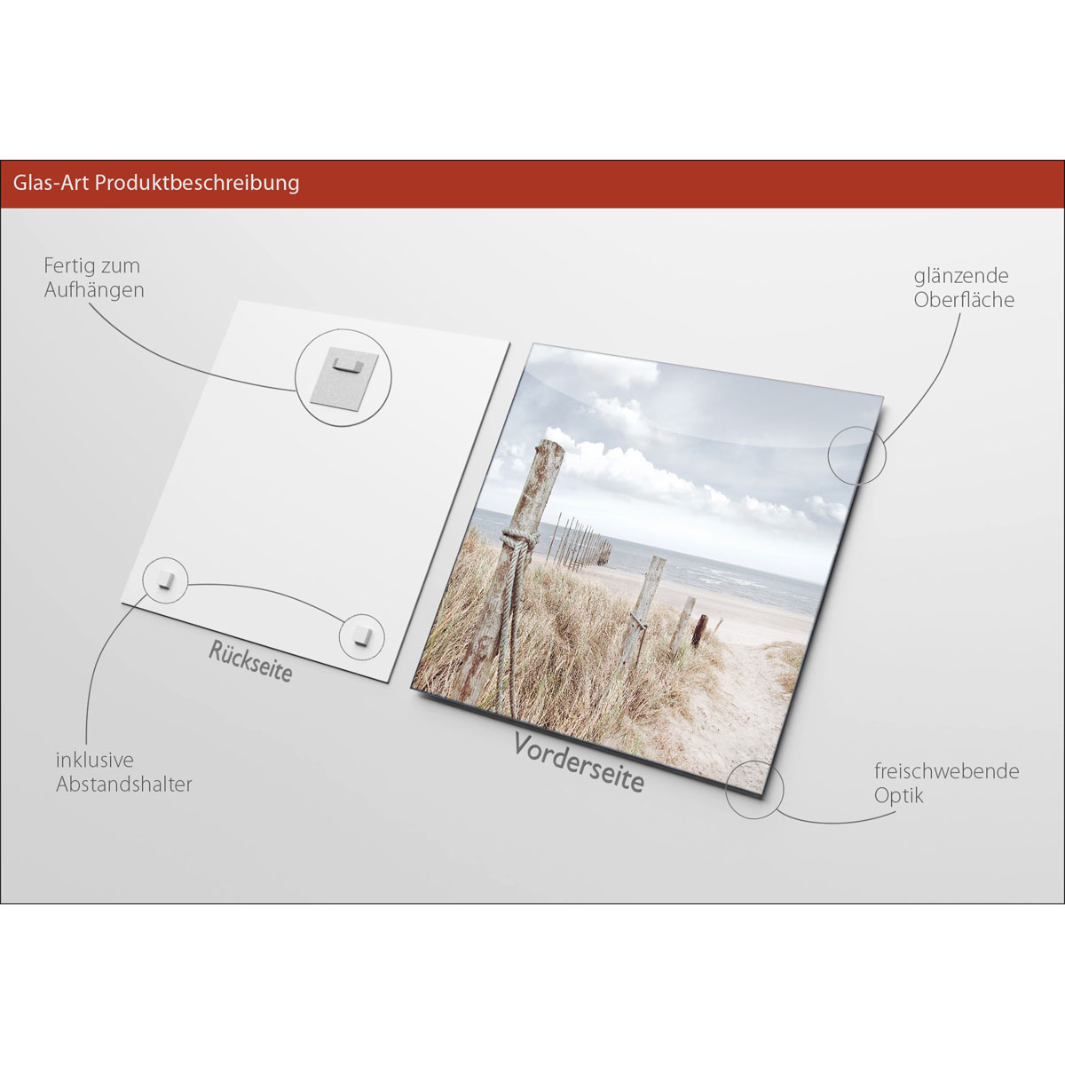 Glas-Art Oase Der Sinne II 30 x 30 Glasbild Bild 3