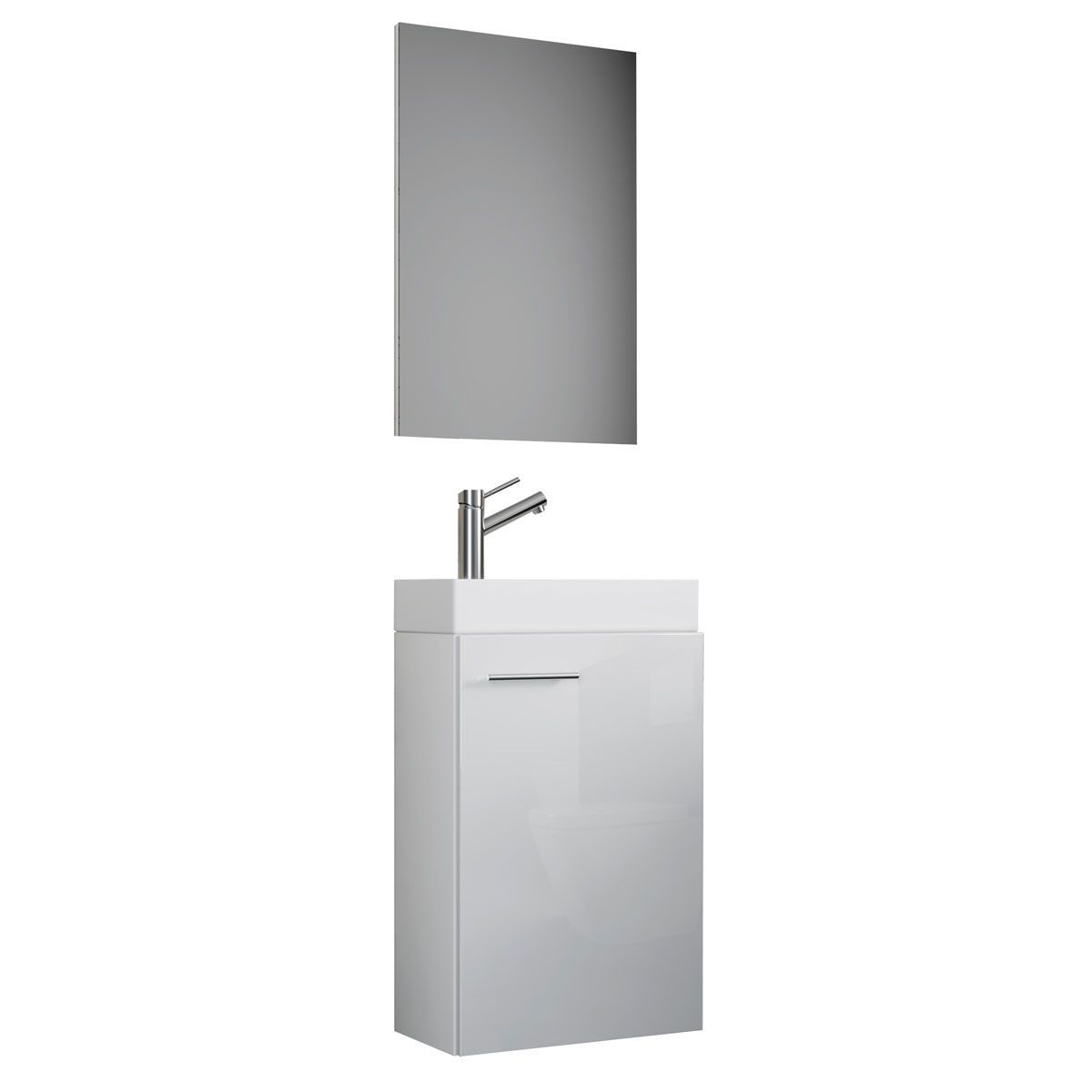 Gäste-Waschplatz Slito mit Spiegel weiß