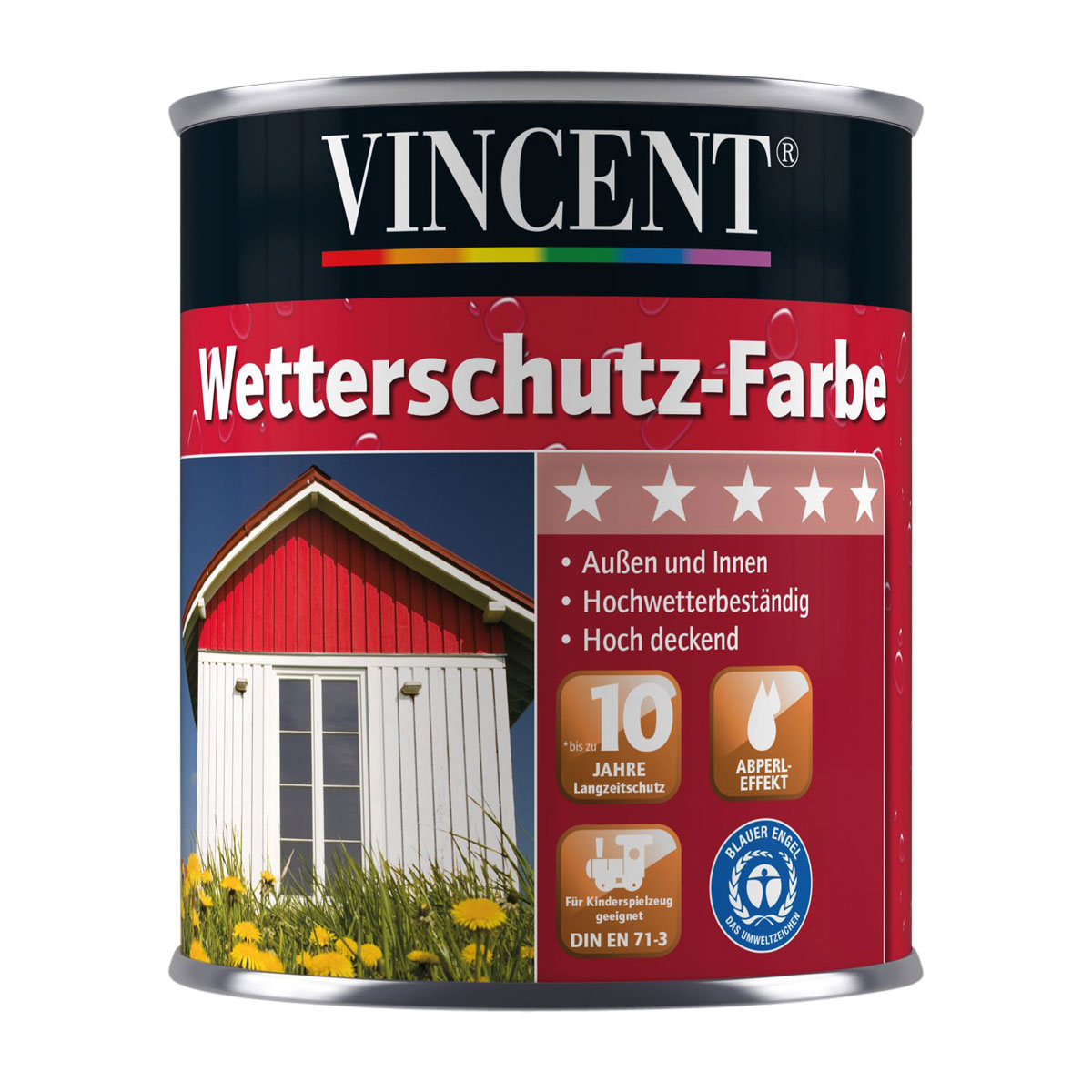 Vincent Wetterschutzfarbe Reinweiß 2,5 L