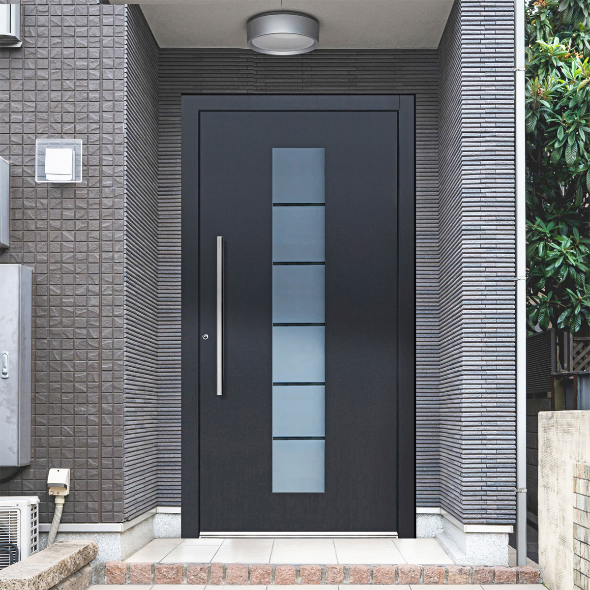 Aluminium-Sicherheitshaustür 108 Lucca anthrazit Anschlag links 100 x 210 cm Bild 2