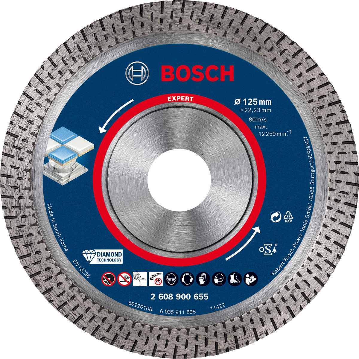 Bosch Professional  Expert HardCeramic Diamanttrennscheiben 125 x 22,23 x 1,4 x 10 mm