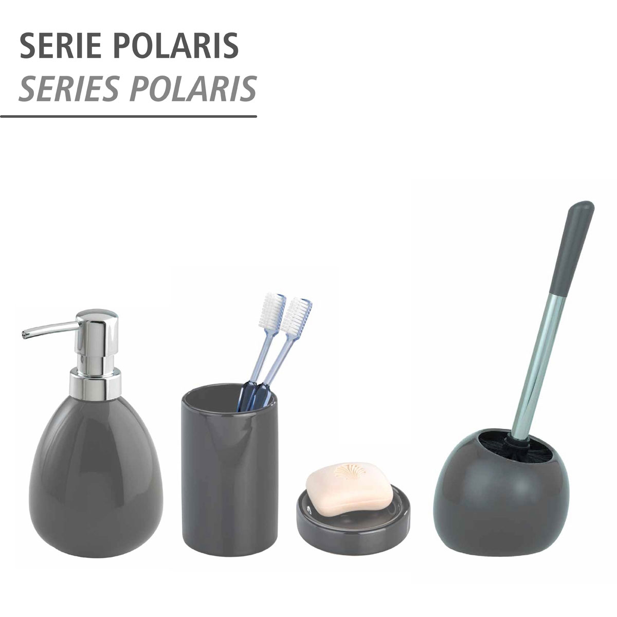 Wenko Seifenspender Polaris grau 390 ml Bild 6