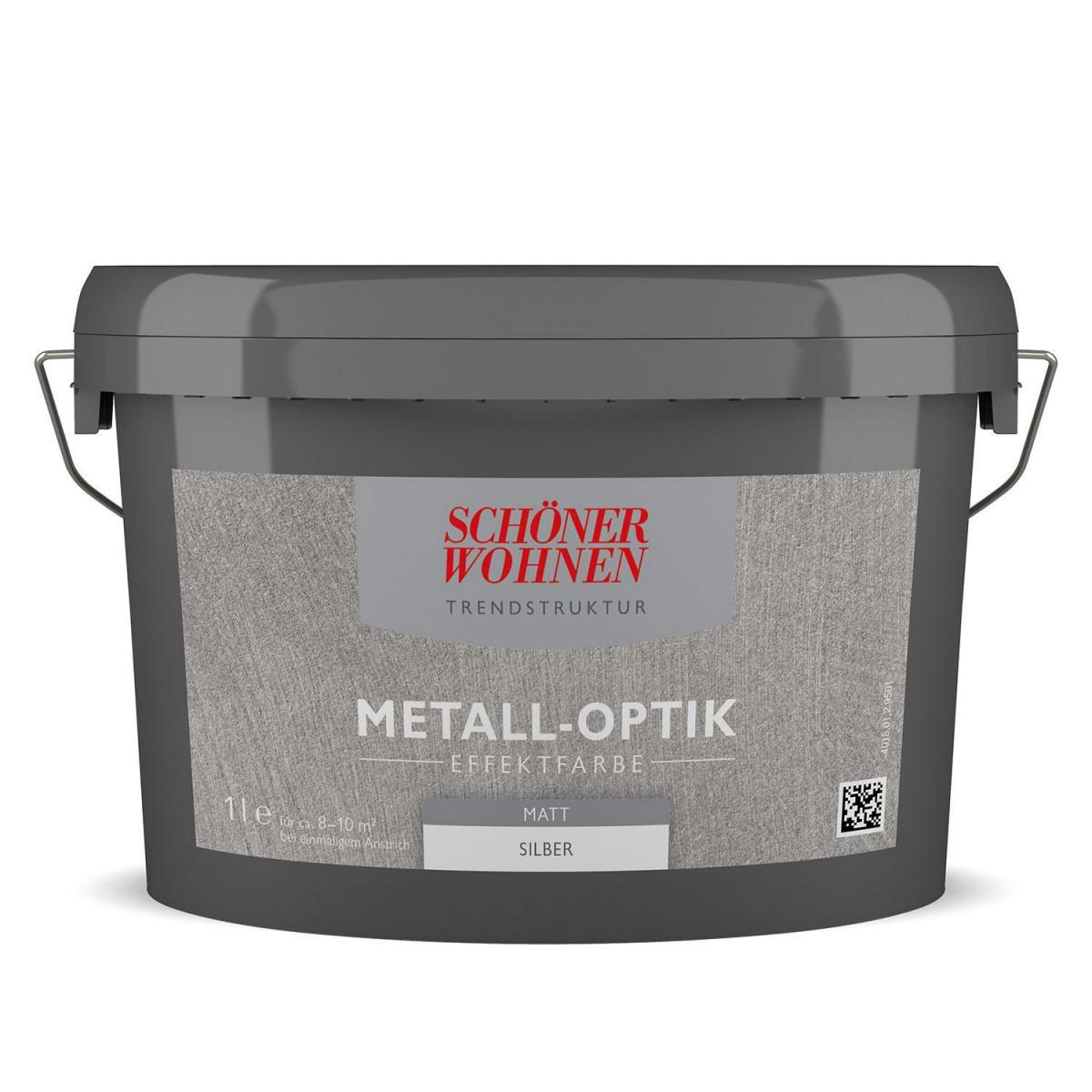 Schöner Wohnen Farbe Metall-Optik Effektfarbe Silber Matt 1 L