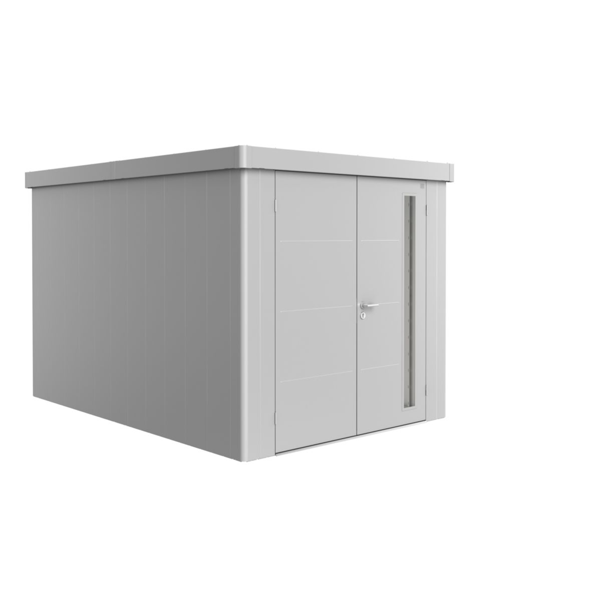 Biohort Gerätehaus Neo 4B Doppeltüre silber-metallic