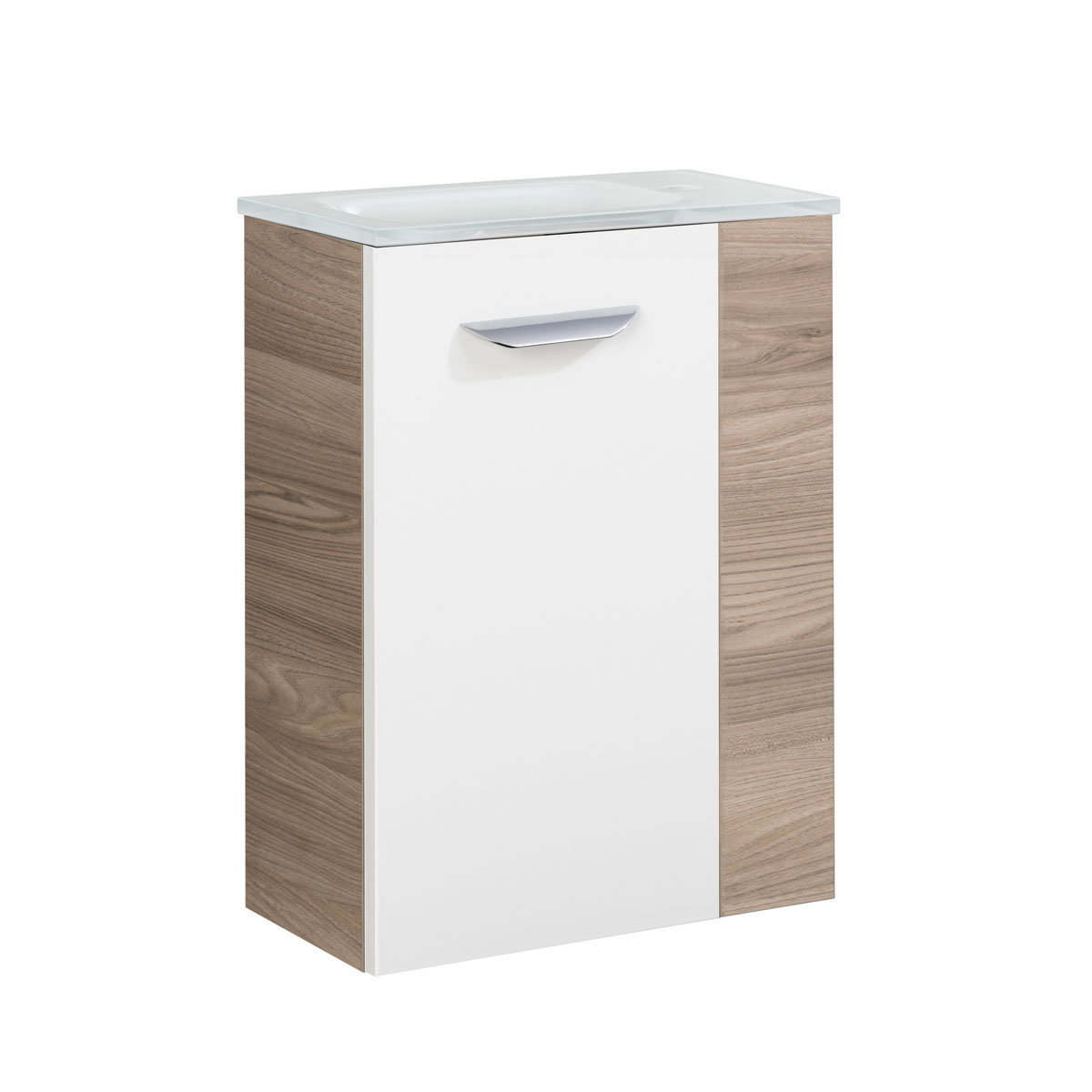 Fackelmann  Gäste-WC Waschtischunterschrank links SBC 440 x 600 x 243 mm Steinesche/Weiß Bild 4