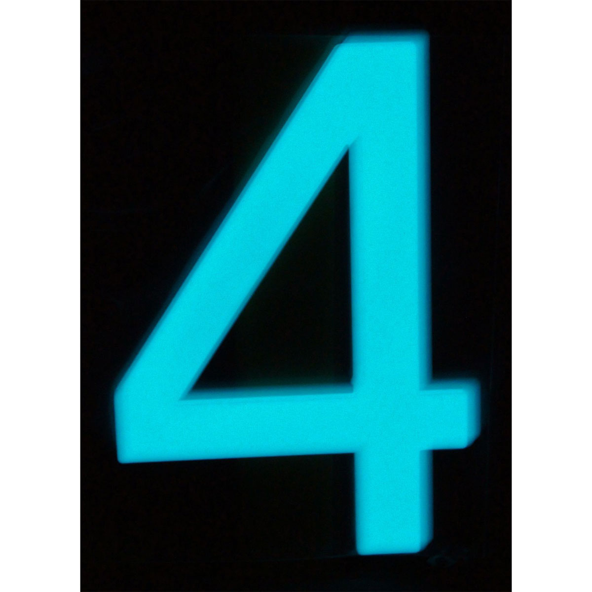 Alpertec Hausnummer 4 nachtleuchtend selbstklebend weiß-grün Bild 2